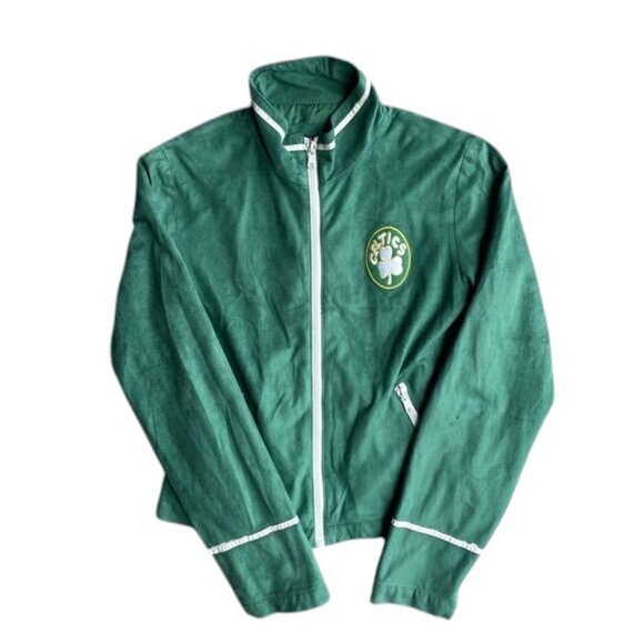 Vintage Celtics G-III Jacket Girls Green NBA Hardwood Classics Carl Banks M - Picture 1 of 10